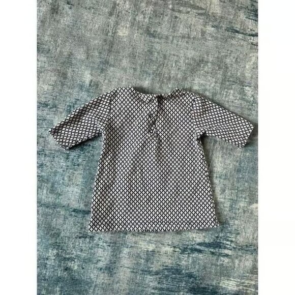 Carter's Dark Navy White Printed Shirt with Bow Top - Picture 2 of 3